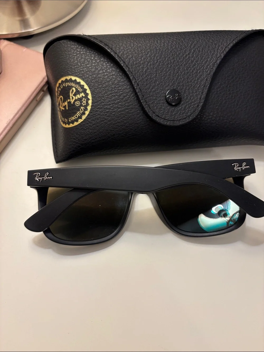 Ray-Ban JUSTIN MATTE Blue Mirror Wayfarer Sunglasses